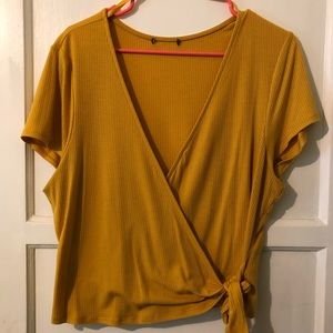 wild fable yellow wrap shirt